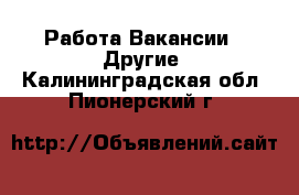 Работа Вакансии - Другие. Калининградская обл.,Пионерский г.